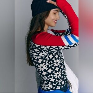 NWT- Free People - FP Movement - Kick Off Printed Layer in Aspen Onyx Combo - XS